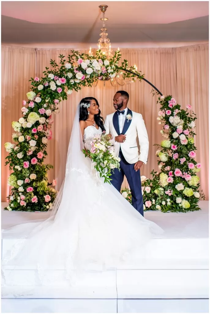 Newlyweds at their St Regis Atlanta wedding.